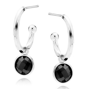 Cercei argint cu pietre negre DiAmanti Z2153ER_B-DIA (Argint 925‰ 6,4 g.)